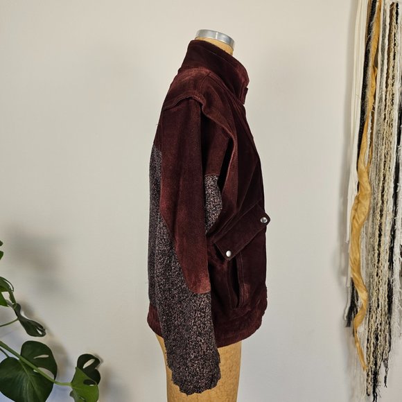 90's Vintage NYG New York Girl Burgundy Suede Jacket - Picture 3 of 13